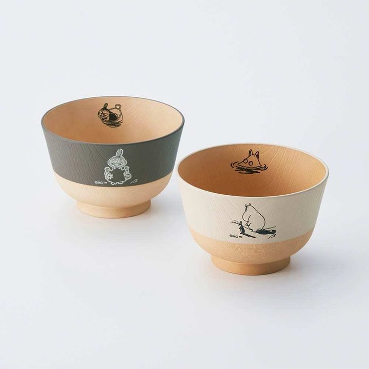 「ムーミン」優しい色合いの食洗器対応汁椀2柄セット