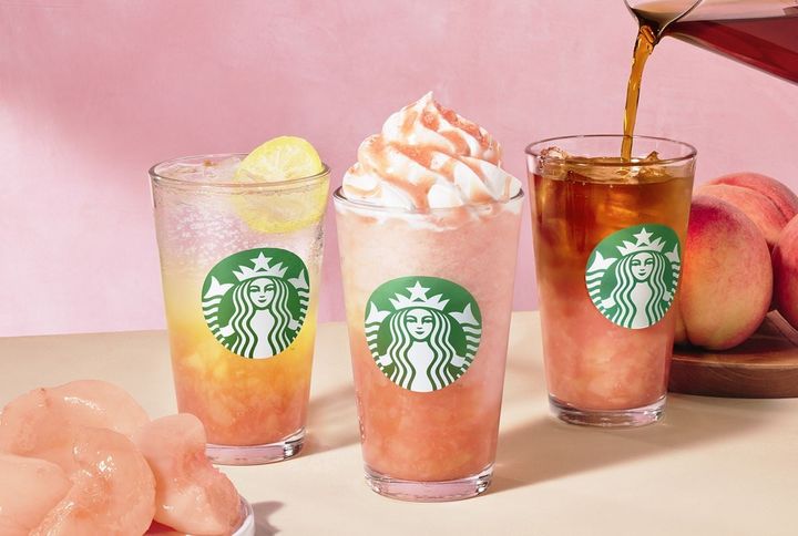 スターバックスのピーチを主役とした3種の新作