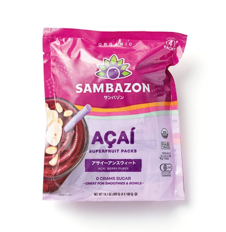 サンバゾン アサイーピュアアンスウィート 100g×4個¥1,350／成城石井 ※一部店舗で取り扱い