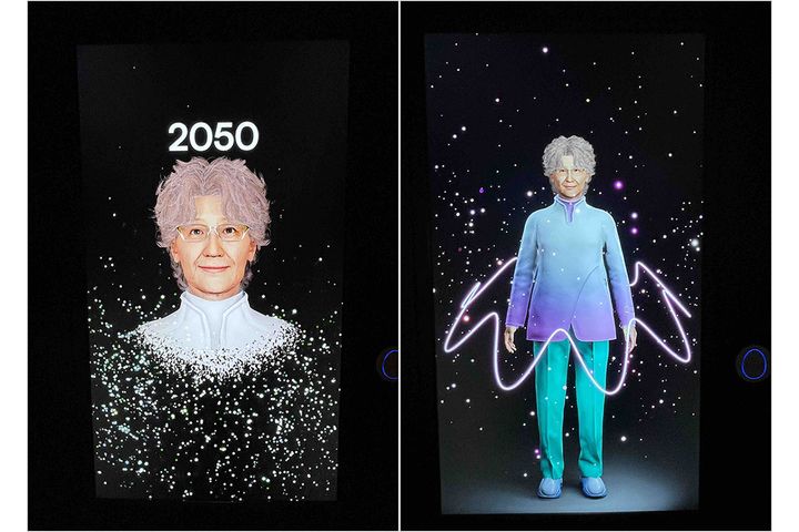 25年後のミライの私…それは、なんと自分の母親と激似（笑）。測定ポッドでDNAまでスキャンできるのかと思ったほど。