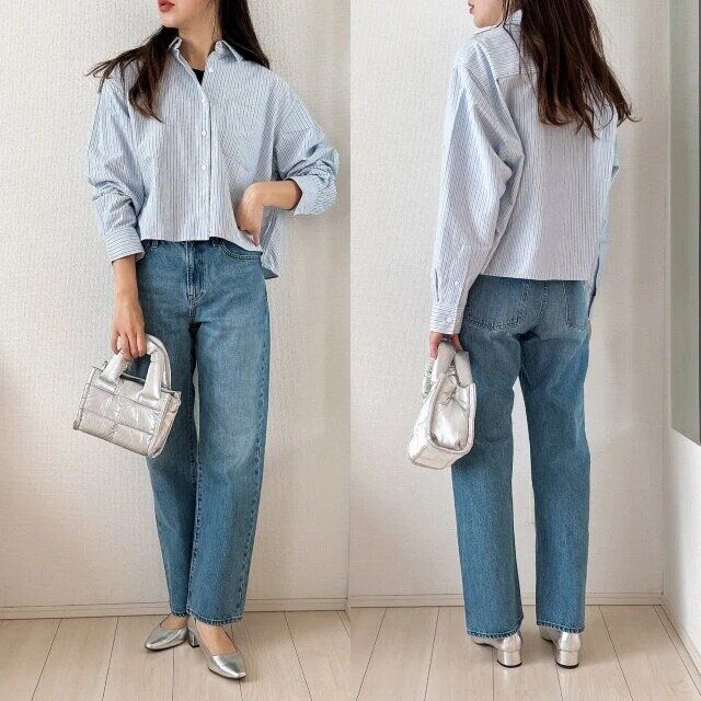 2025夏おすすめユニクロストレートジーンズお手本コーデ