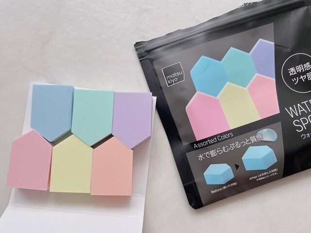 matsukiyo ウォータリースポンジ 6P パッケージから出した状態