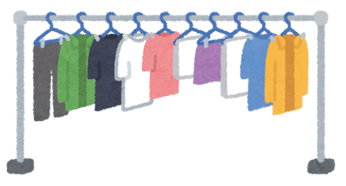 洗濯物を干しているイラスト