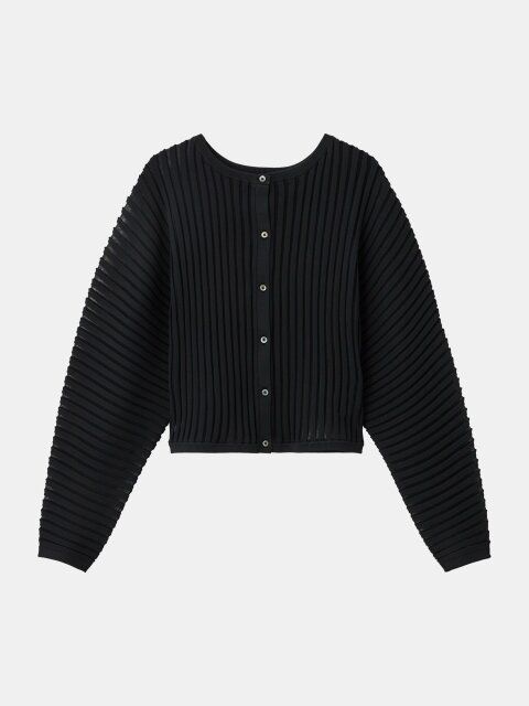 2025plstホールガーメント（R）シアーコンビカーディガン