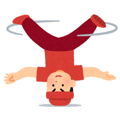 ヘッドスピンのイラスト（ダンス）