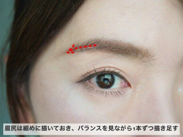 目尻は細目に描く