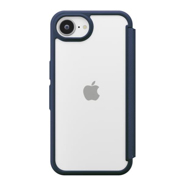iPhone 16e用 ガラスフリップケース [サフィアーノ調/ネイビー]2