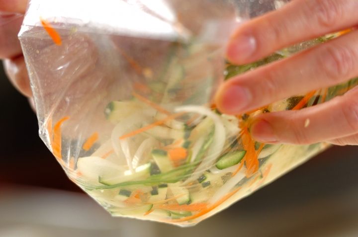 アジの塩焼き野菜の甘酢のせの作り方1