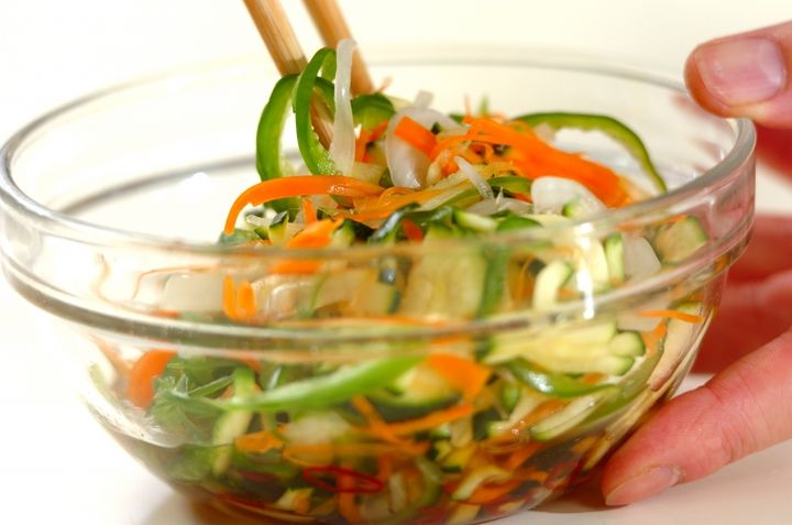 アジの塩焼き野菜の甘酢のせの作り方2