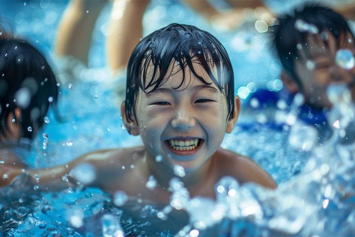 家族らが訪れるプールのイメージ