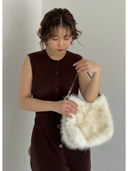 美品！FRAY ID エコペルエコファー ビスチェ Amazon | [フレイ アイディー] ECOPEL エコファーキャミビスチェ