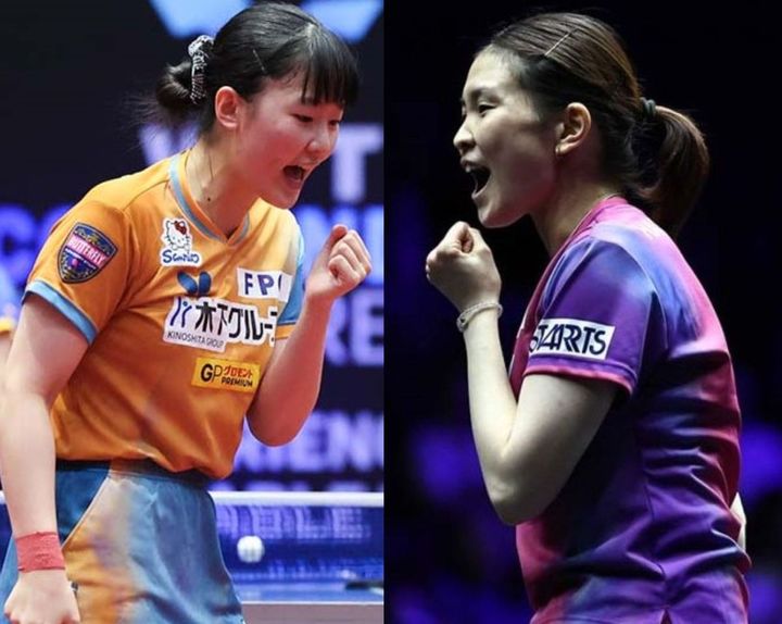 張本美和、橋本帆乃香（C）WTT