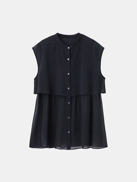 PLSTのシアードットレイヤードシャツ