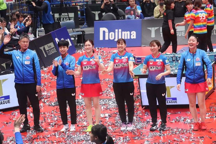 2024-25シーズンにプレーオフ制覇を果たした木下アビエル神奈川 撮影：SPREAD編集部