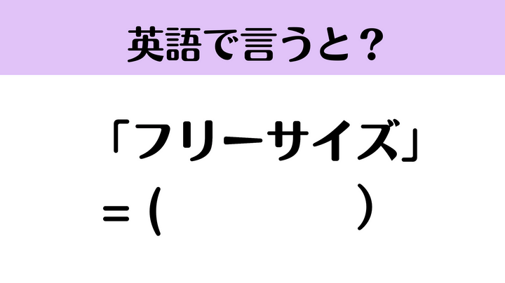 フリーサイズ』って実は和製英語って知ってた？→英語では何ていうのが 