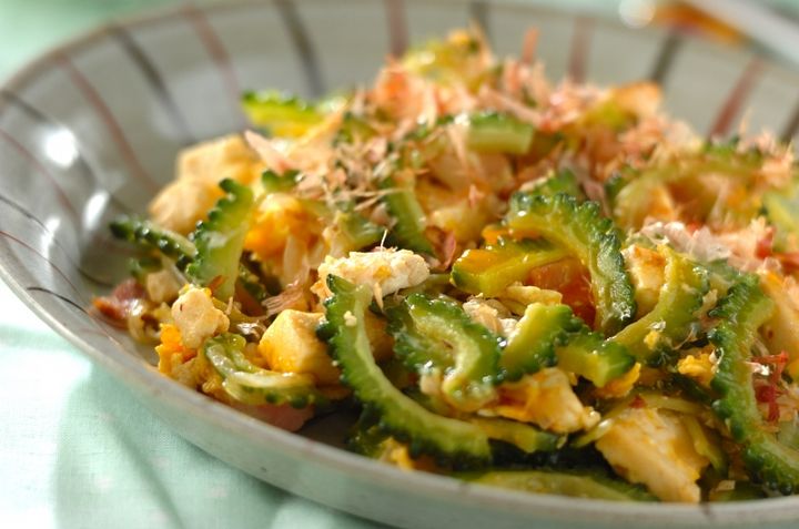 豆腐とゴーヤの卵炒め