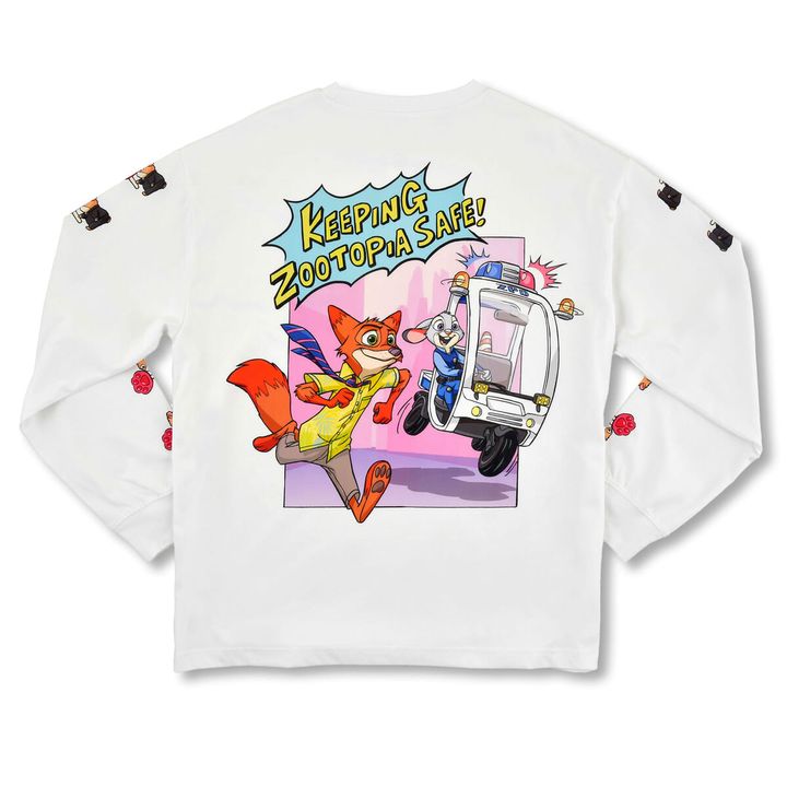 ズートピア 長袖Tシャツ ホワイト XL ZOOTOPIA COMIC STYLE