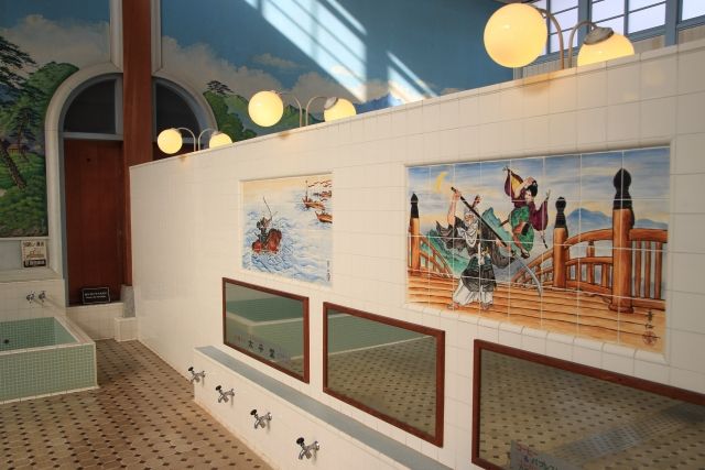 昔ながらの銭湯の中の様子 温泉