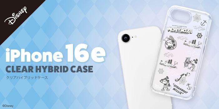 PGA ディズニー「iPhone 16e クリアハイブリッドケース」