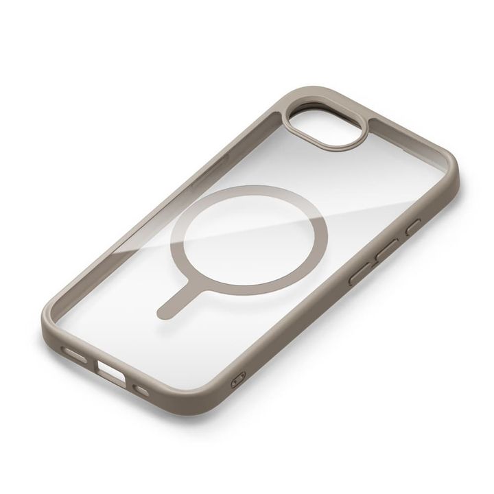 PGA Premium Style「iPhone 16e用 MagSafe対応 ハイブリッドケース」クリアベージュ1