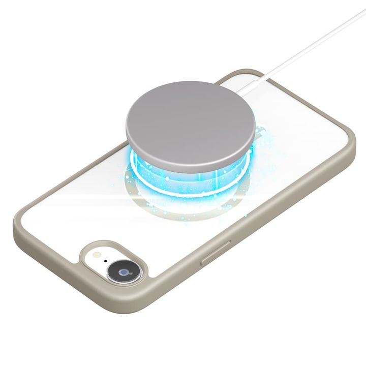 PGA Premium Style「iPhone 16e用 MagSafe対応 ハイブリッドケース」クリアベージュ5