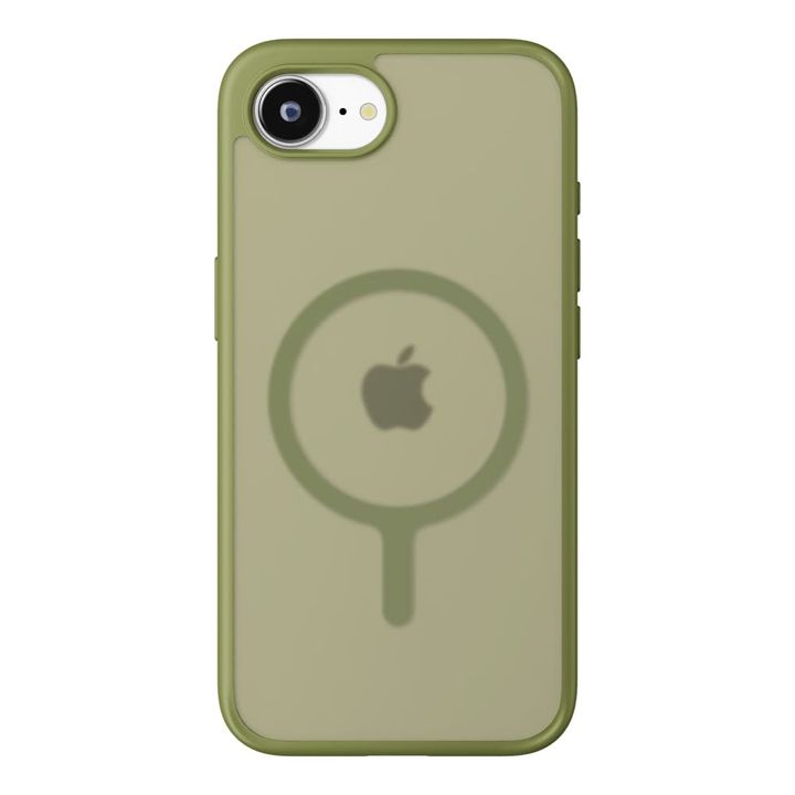 PGA Premium Style「iPhone 16e用 MagSafe対応 ハイブリッドケース」マットカーキー2