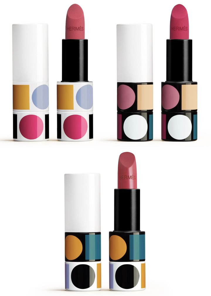 〈上左から〉ルージュ エルメス ルージュ ア レーヴル マット レジェ 24、69 各￥10,010 〈下〉ルージュ エルメス ルージュ ア レーヴル サティネ 55 ￥10,010（すべて9月5日より限定発売） Photos_ ©Studio des fleurs