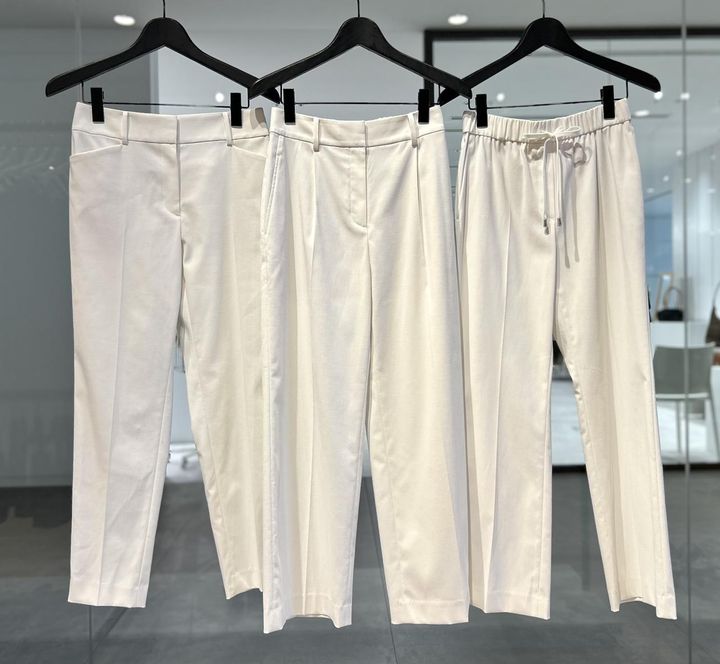 画像: 左から：【プラステ】スティックパンツ（リネンブレンド）¥7,990、ワイドパンツ（リネンブレンド）¥9,990、ソフトフレアパンツ（リネンブレンド）¥11,000 www.plst.com
