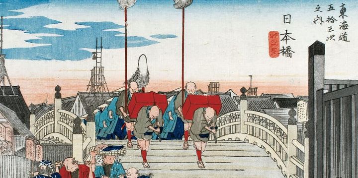 歌川広重筆「東海道五十三次之内日本橋」、江戸はひどい男余りだった