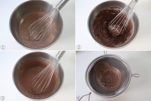 ココアクレープ生地を作る