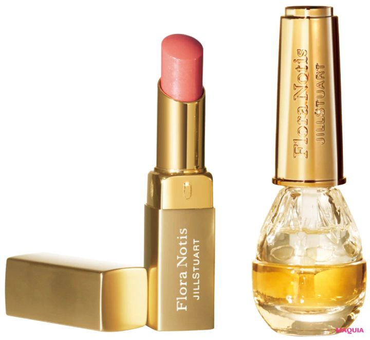 マキア 美女子ネタ ジルスチュアート フローラノーティス ジルスチュアート スウィートオスマンサス ネイルオイルエッセンス メルティリップバーム