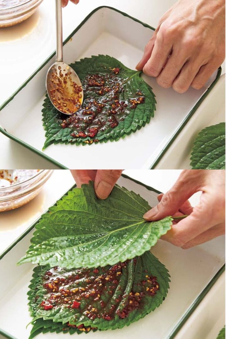 しじみごはん、えごまの葉のしょうゆ漬け 作り方３