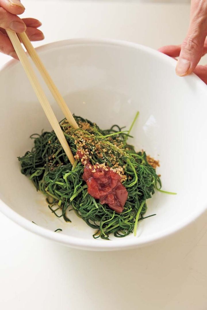 おかひじきの梅ナムル 作り方3