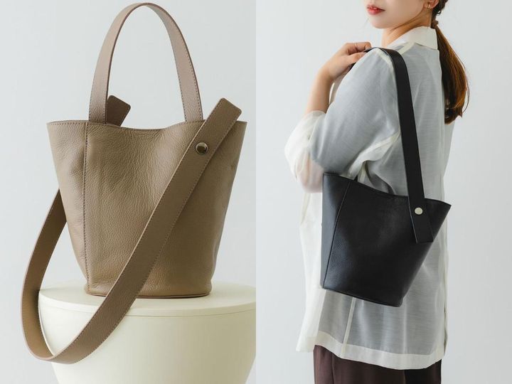 画像: 「カウレザー2ベルトバケツバッグ」各￥15,400【ヴュレ✕ロデスコ】 出典：ロデスコ