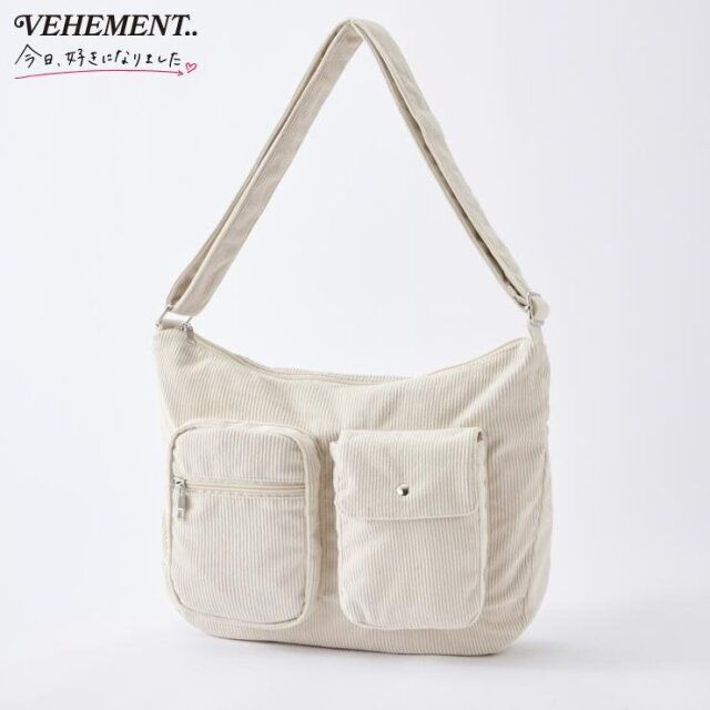 2025しまむら女性おすすめコーデュロイ風ショルダーバッグ