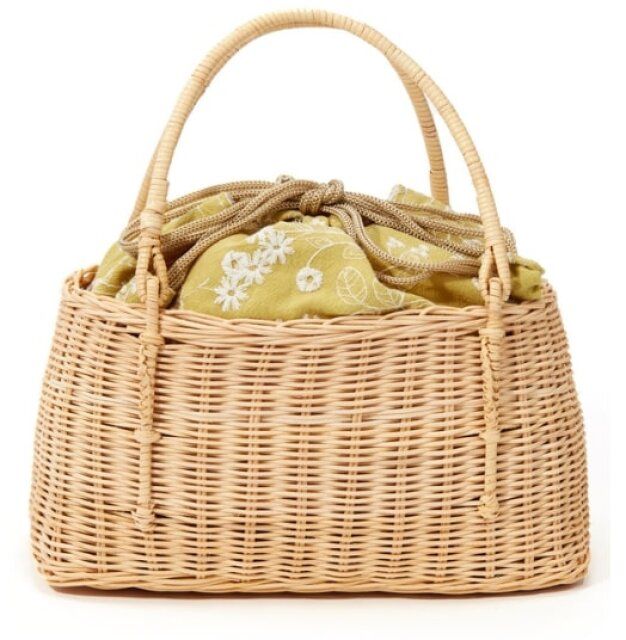 スクエア巾着かごバッグ