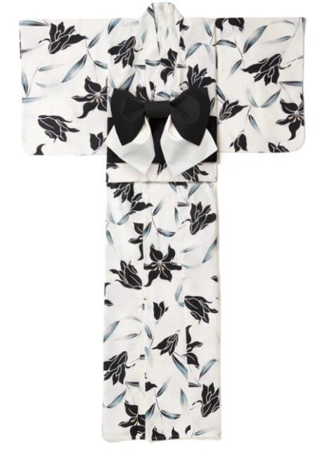 モノトーン百合浴衣セット