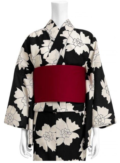 モノトーン花柄浴衣セット