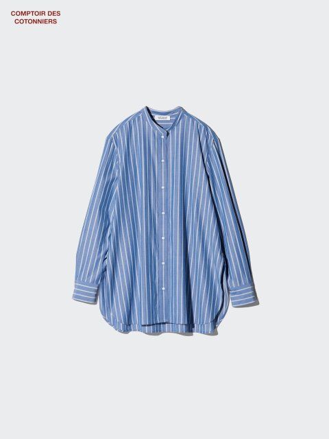 ユニクロのコットンブレンドスタンドカラーシャツ