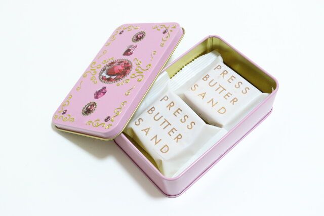 セリアのおやつを入れたギフト缶 ジュエル