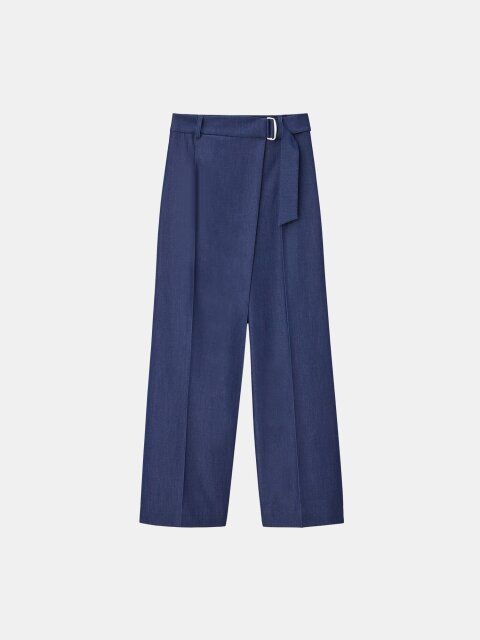 PLSTのシャンブレーラップパンツ