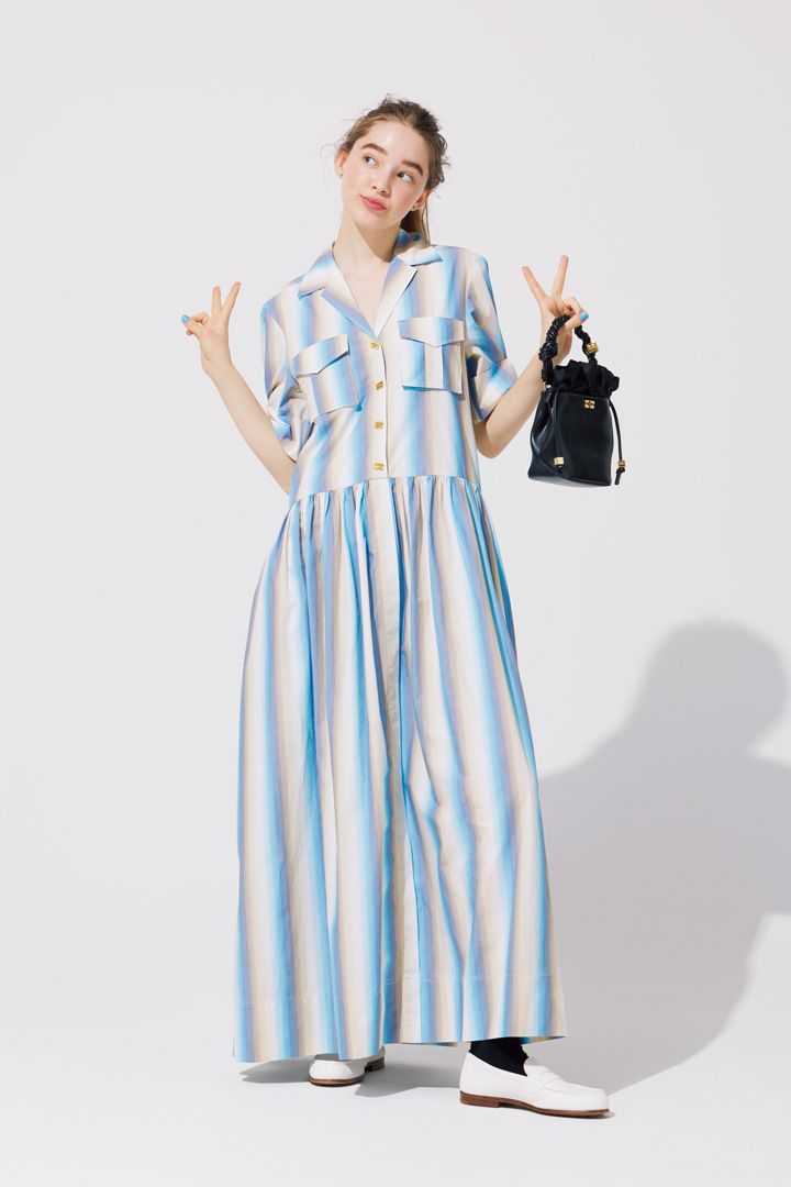 夏ってなぜだか柄物が着たくならない？ ストライプワンピのコーデ【本日のFUDGE GIRL-8月4日】