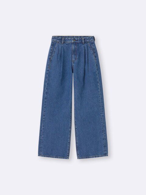 2025gu女性おすすめ夏デニムタックトラウザー