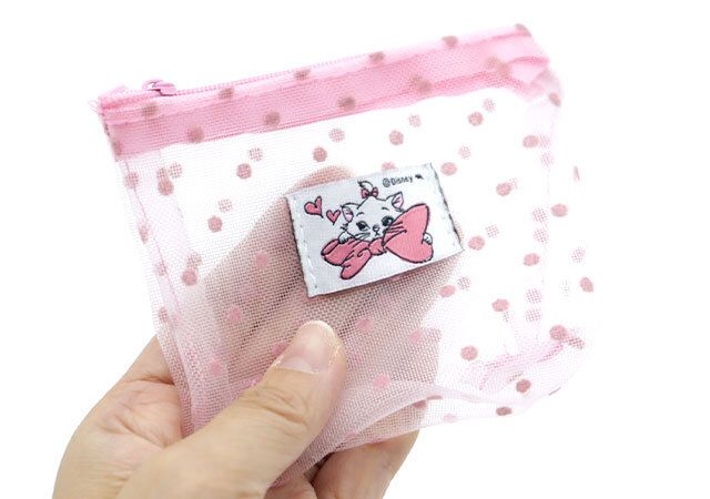 セリア ＜おしゃれキャット＞メッシュドットタグポーチ