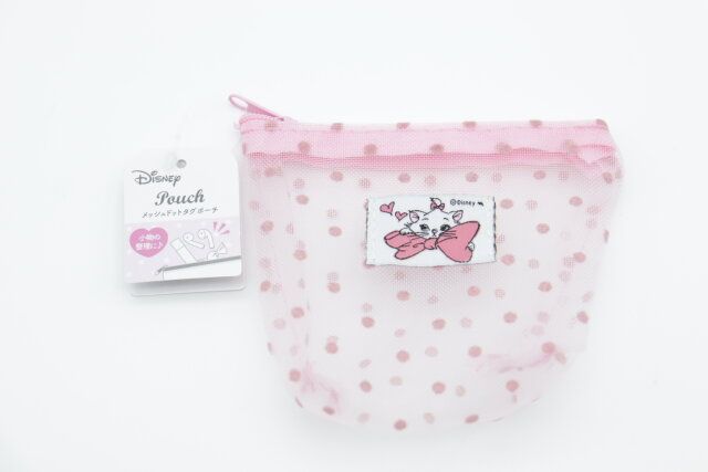 セリア ＜おしゃれキャット＞メッシュドットタグポーチ 商品タグ