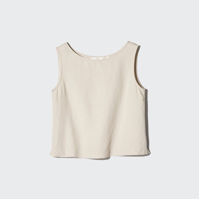 リネンブレンドブラウス/ノースリーブ