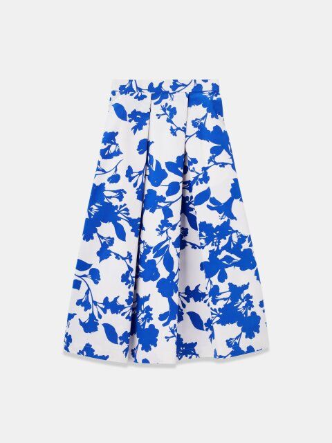 2025plst女性夏おすすめフラワープリントアシンメトリーフレアスカート