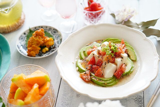 アボカドとトマトのイタリアン冷奴