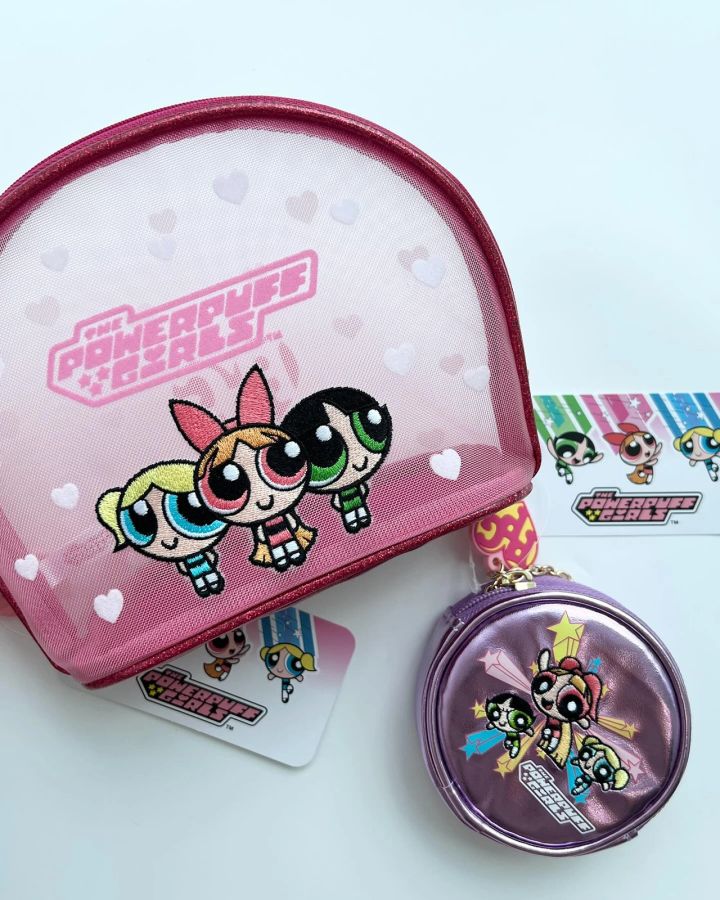 ミニコスメポーチ パワーパフ ガールズ、シェル型コスメポーチ パワーパフ ガールズ