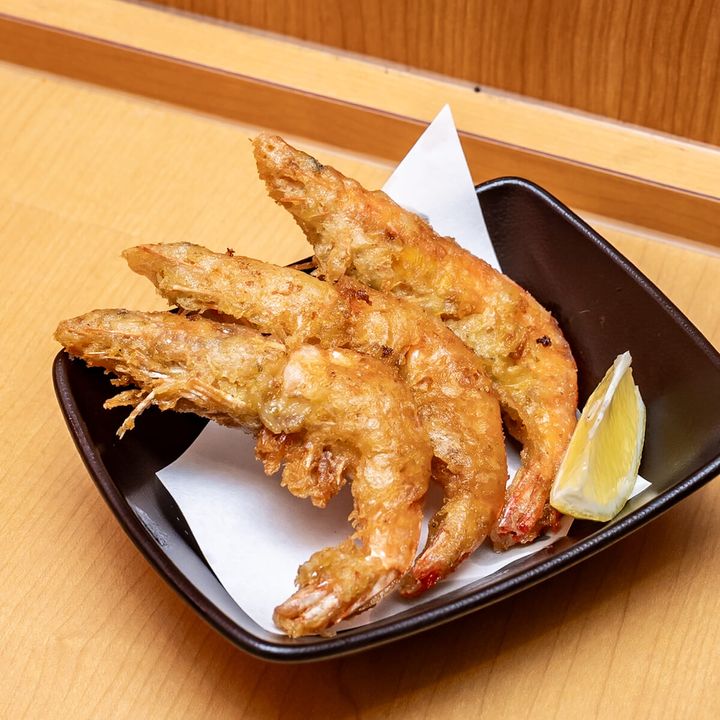まるごと海老の柚子こしょう天ぷら